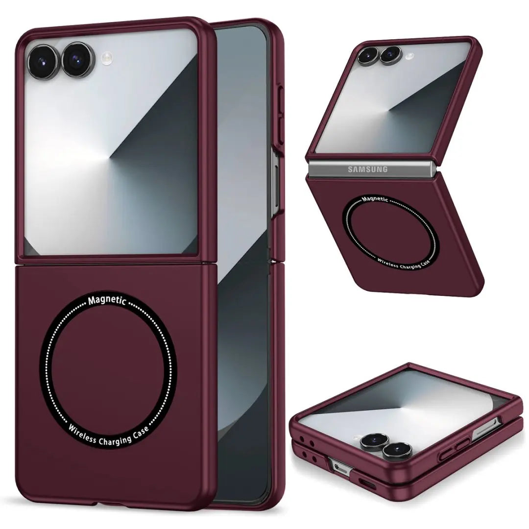 For Galaxy Z Flip7 Case Ultra Slim Wireless Charging Anti Shock Phone Cover Lightweight Flip 5/6 Solid Protecive Cover
