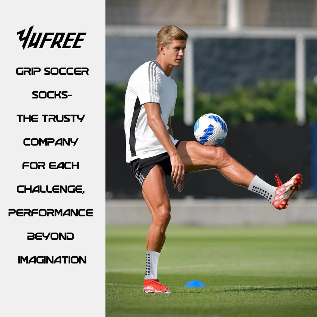 4 Pairs of Sports Socks Football Socks Men's Mid-calf Socks Breathable Silicone Anti-slip Dot Socks Basketball Yoga Socks