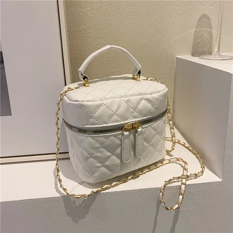 Trendy  Buet Handbag Women's Crossbody Versatile High-End Feel PU Leather Soft Surface Zipper Closure Casual Sle