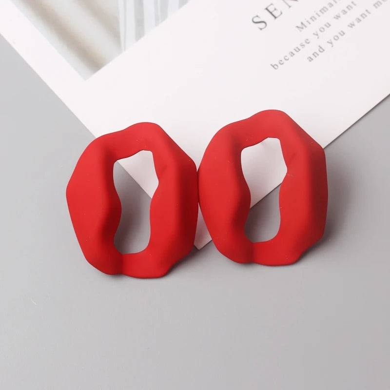 Red Statement Drop Earrings – Floral Heart Design for Elegant Occasions