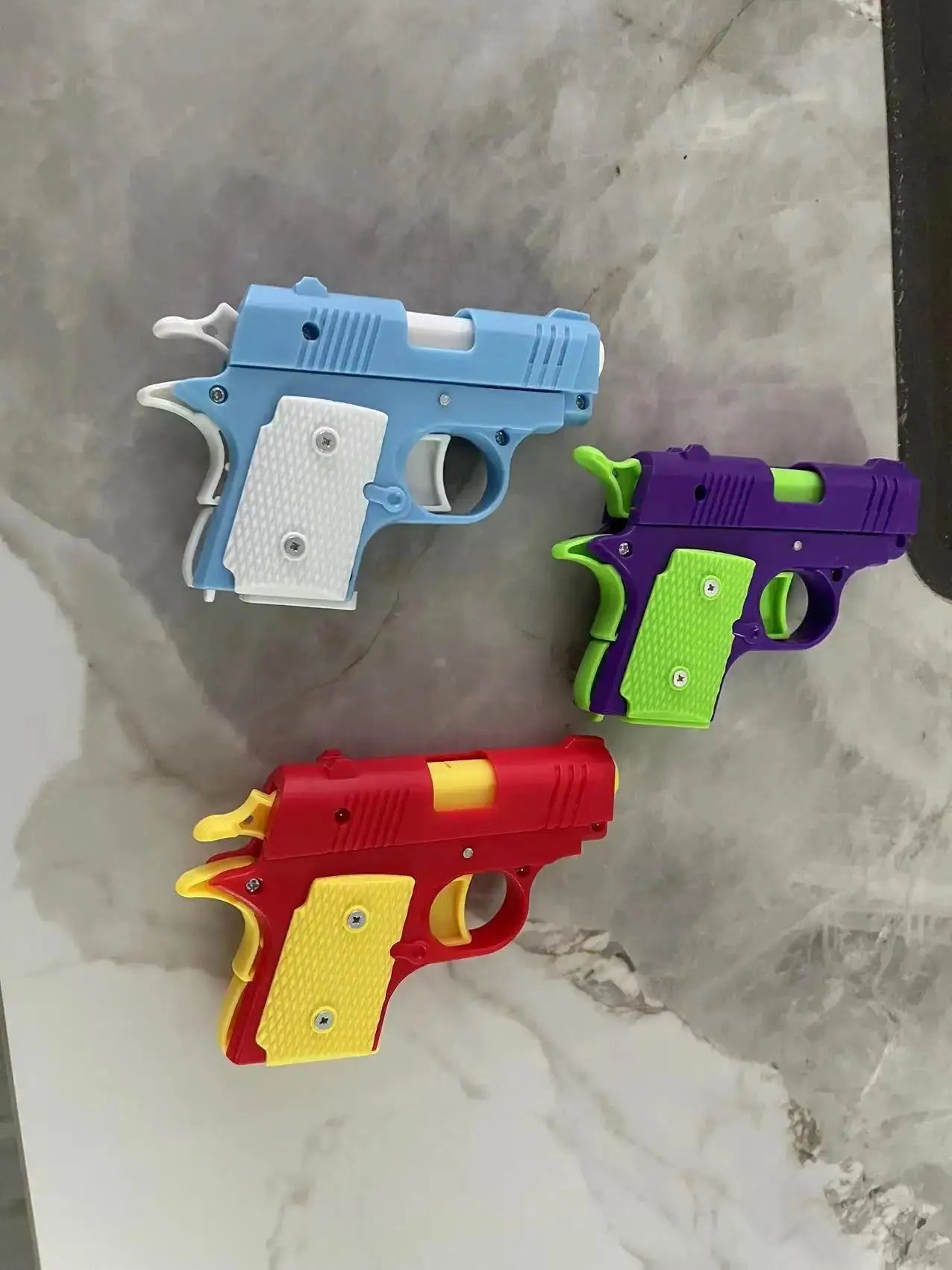 1PC Kids 3D Mini Model Gun 1911 Pistols Hand Toy Pistols For Boys Kids Toy Bullets No Fire Rubber Band Launcher Collection Gifts