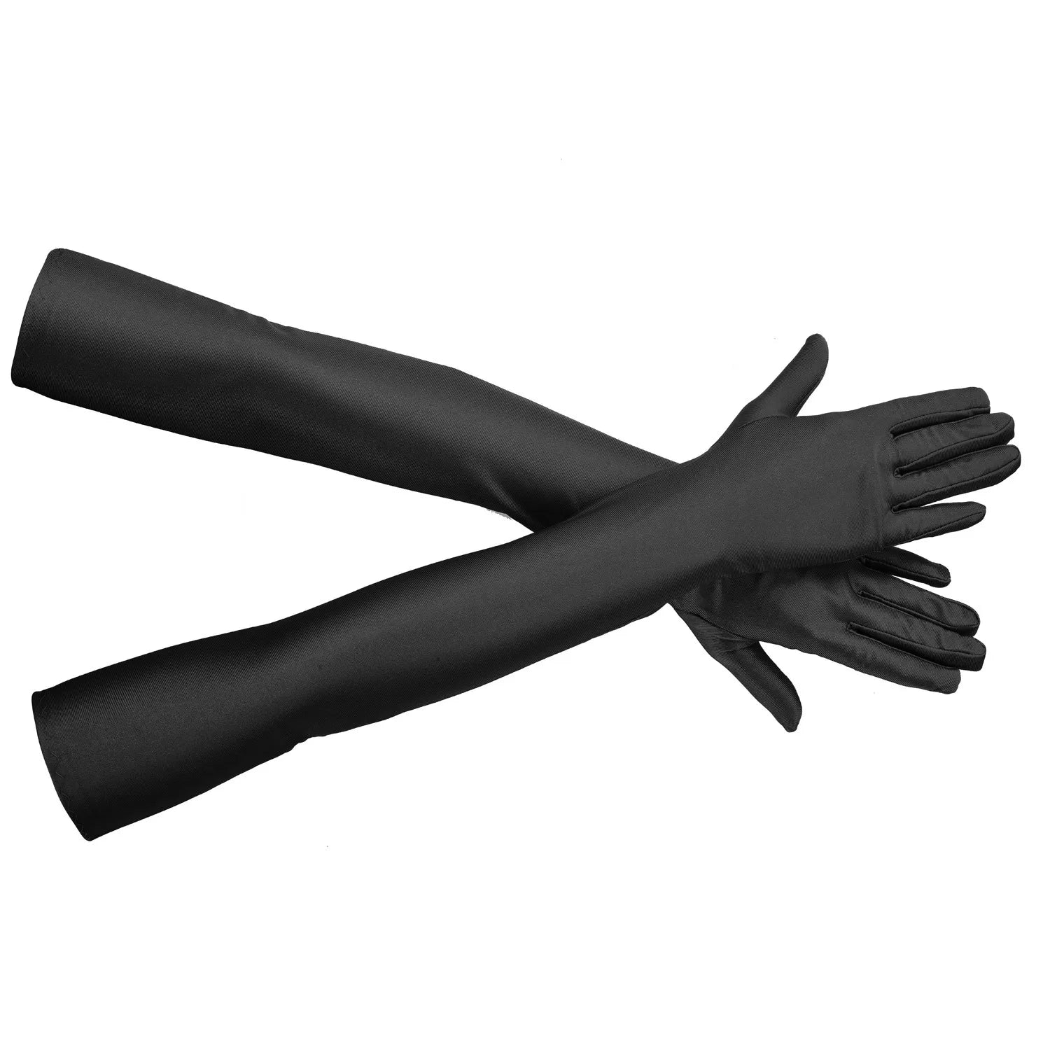 Women's High Elastic Spandex Elbow Finger Gloves Long Accessories for Party Nightclub Wedding Performance in Black White Red
