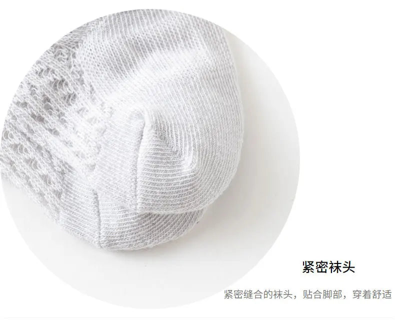 Simmer Spring Mesh Thin Cotton Korean Bow White Stockings Baby Princess Knee High Long Socks with Lace Ruffles for Newborn Girls