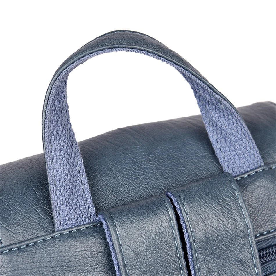 Ladies Bookbag Rucksack Women Large Capacity Backpack Purses High Quality PU Leather Female Vintage School Bags Travel Bagpack