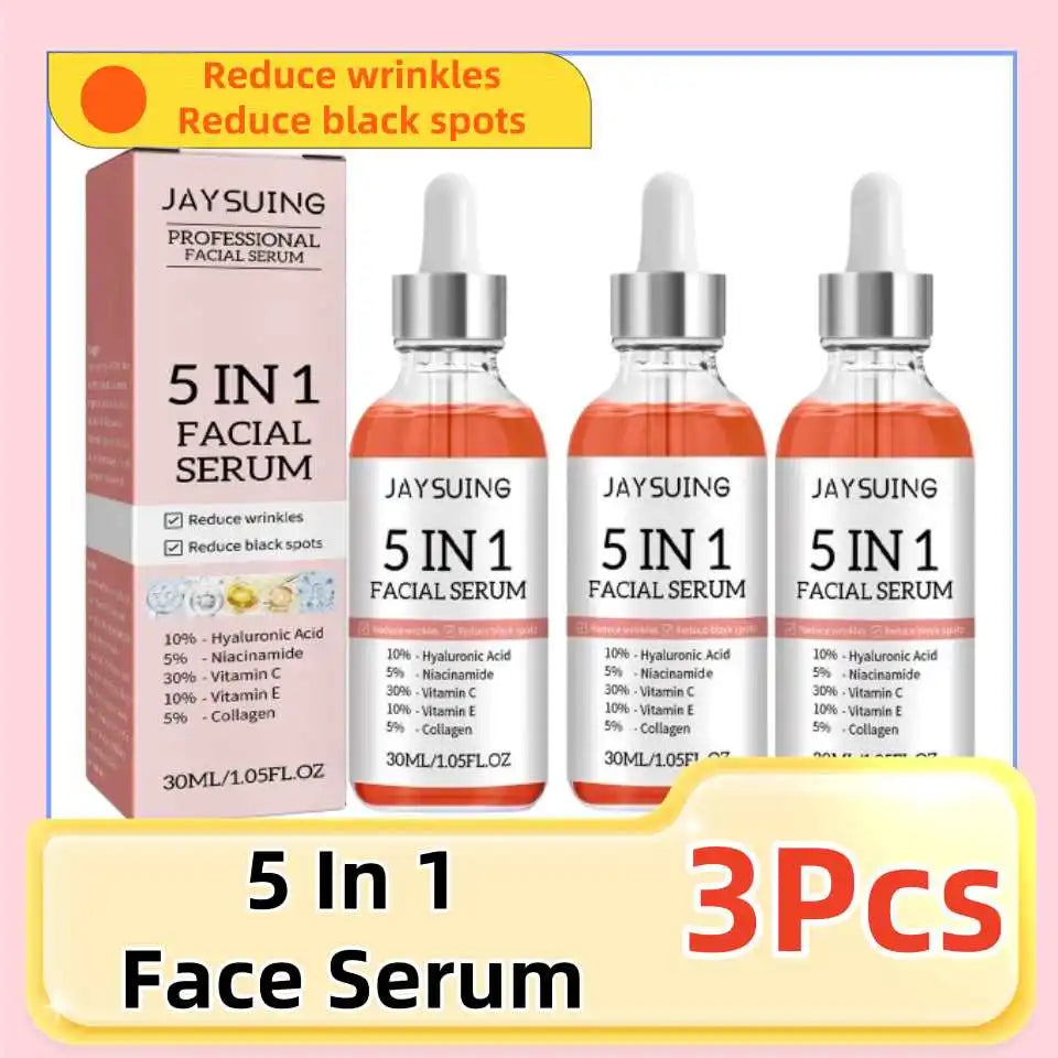 1/2/3/5/10Pcs 5 In 1 Hyaluronic Acid Face Serum Moisturizing Vitamin C collagen Lightning Facial Serum Shrink Pores Skin Care