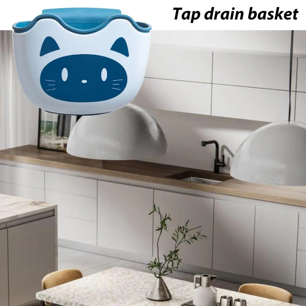 Kitchen Sink Holder Hanging Drain Basket Adjustable Soap Sponge Shelf Organizer Bathroom Faucet Holder Rack Kitchen Accessories