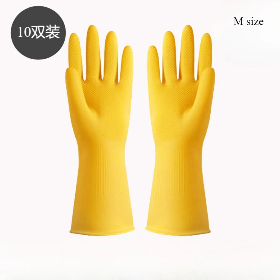 10 Pairs of Thick Rubber Gloves, Durable Gloves for Household Kitchen Cleaning and Labor Protection