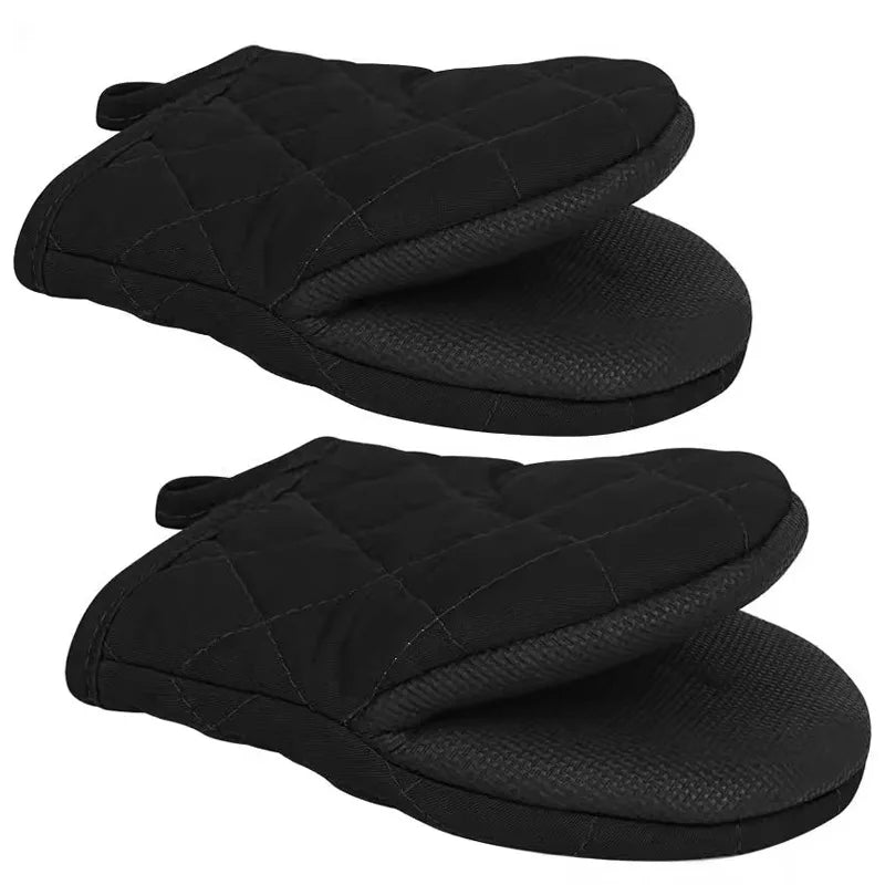 Kitchen Oven Mitts High Heat Resistant Short Oven Gloves Anti-scald Non-Slip Grip Surfaces Hanging BQ Baking Cooking Anti Scald