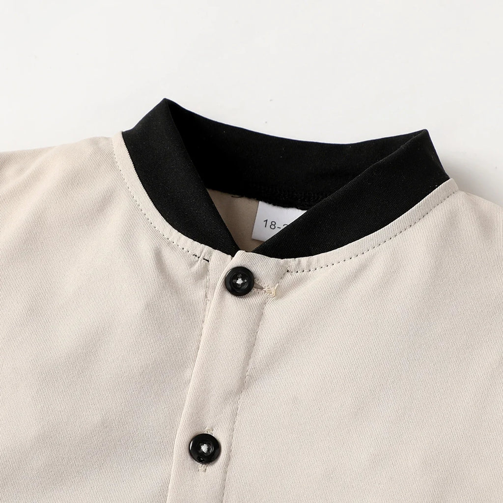 2PCS Child Boy Clothes Set Bear Print Button Style Short Sleeve Top+Shorts Fashiona Birthday Party Outfit For Kid Boy 1-6 Years