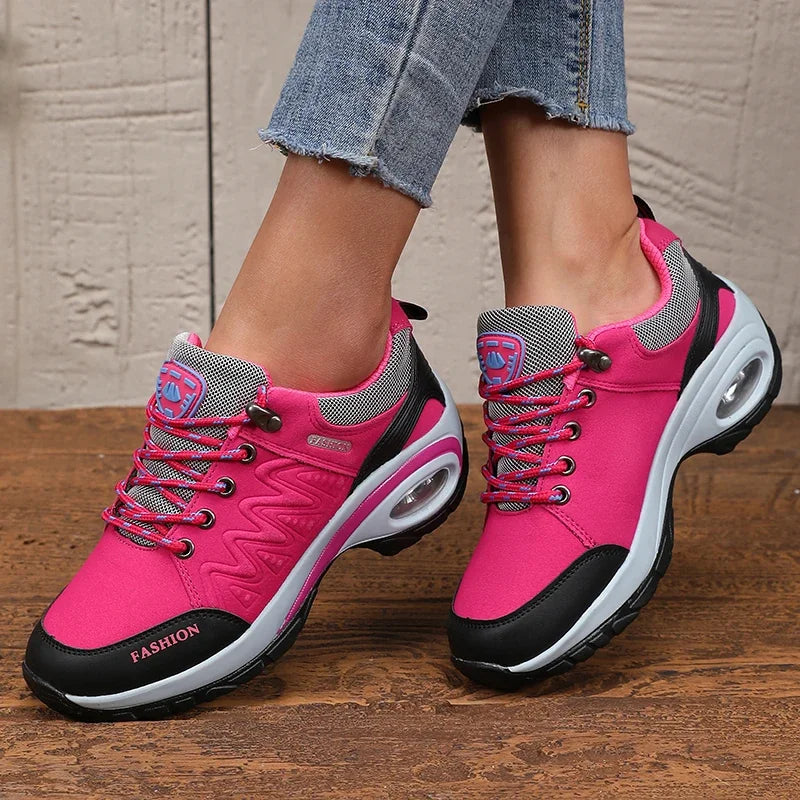 Women's Sports Shoes - Lightweight Comfortable Stylish High-quality Design 2025 Thick Sole  Cushion Walking and Jogging Shoes