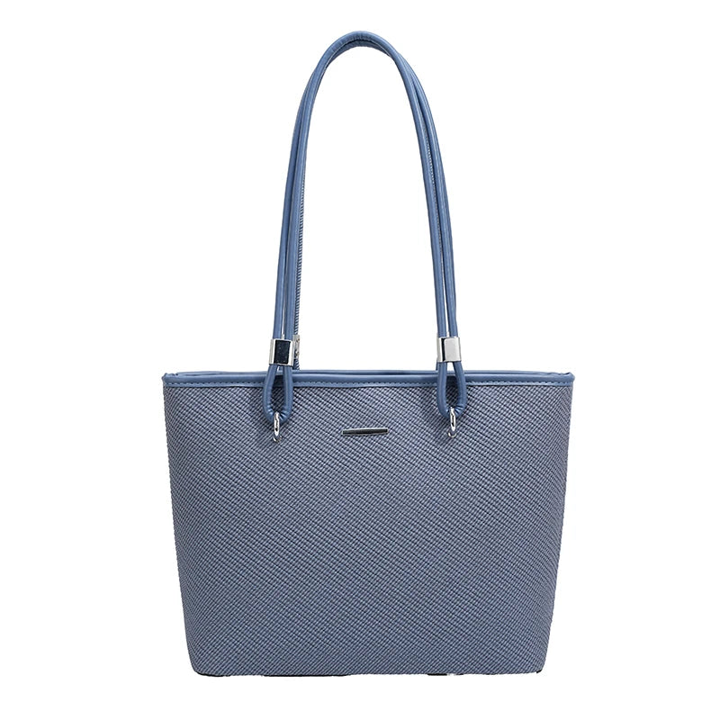 Pu Women's Shoulder Bag Stylish And Simple Solid Color Handbag Adjustable Shoulder Strap Waterproof Large Capacity Bucket Bag