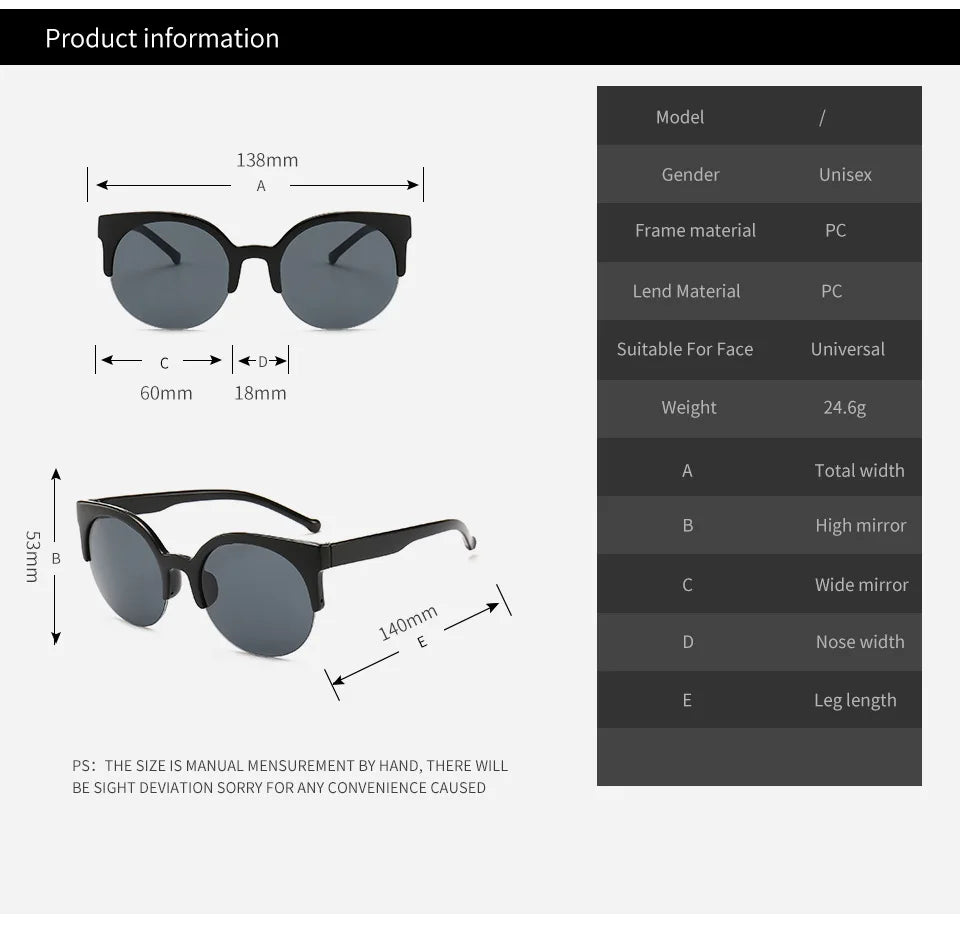 Cat Eye Women Sunglasses Oversized Sun Glasses Cat Eye Vintage Lens Mirror Female Eyewear Goggles for Women UV400 Gafas De Sol
