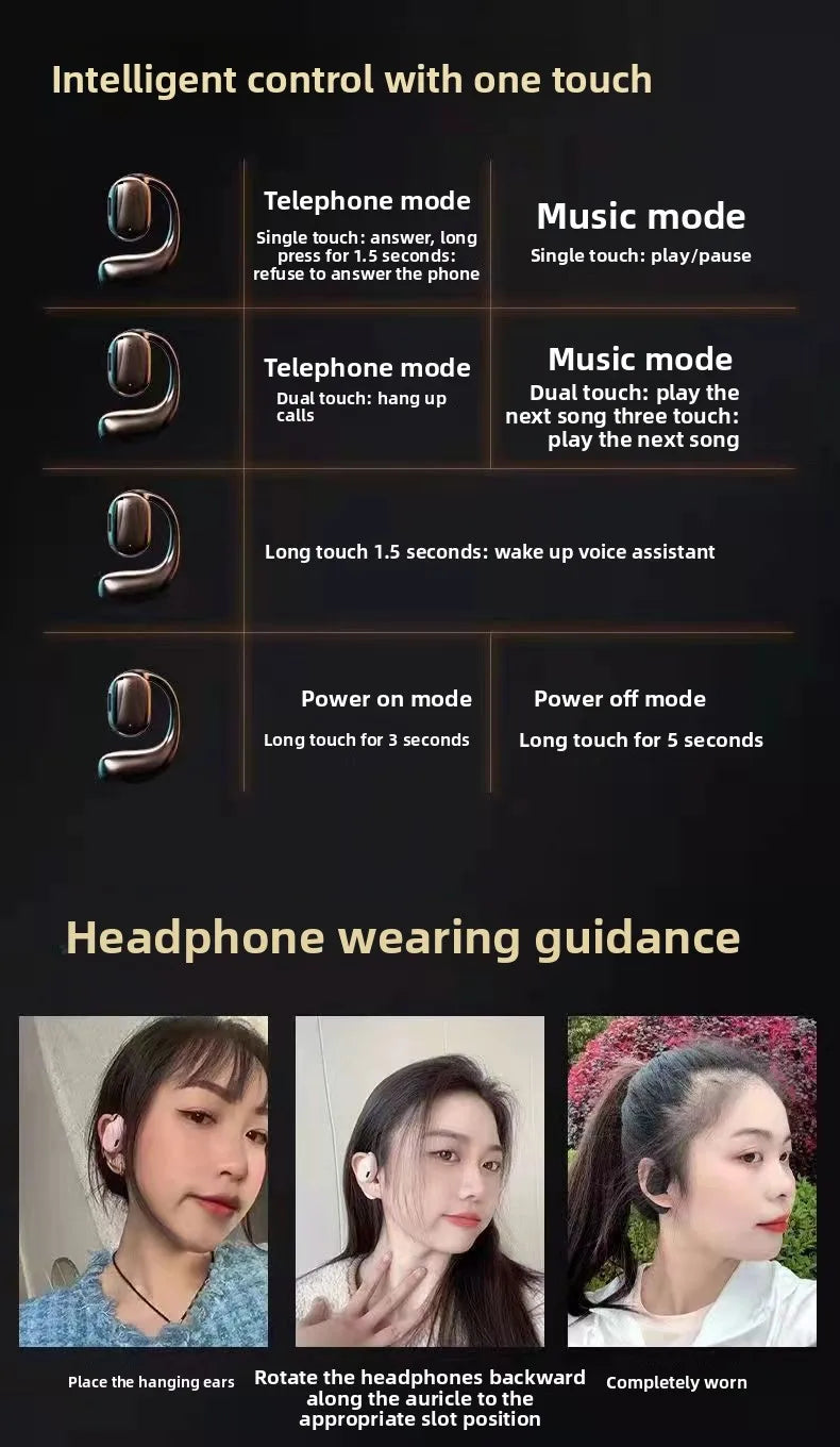 New Ear-hook Single Ear Buds Noise Cancelling Earphones for Running Comfortable Wireless Bluetooth Headset Dropshipping 2025