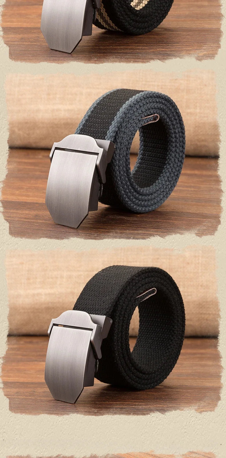 Men Waist Belt Outdoor Sports Canvas Belt Luxurious Gloss Metal Buckle Jeans Waist Circumference Military Tactical Nylon Weaving