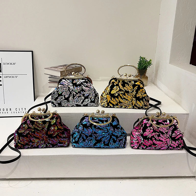 Fashion Paillette Evening Bag Women Glittering Clutch Purse Handbag Designer Luxury Wallets Party Female Shoulder Crossbody Bag