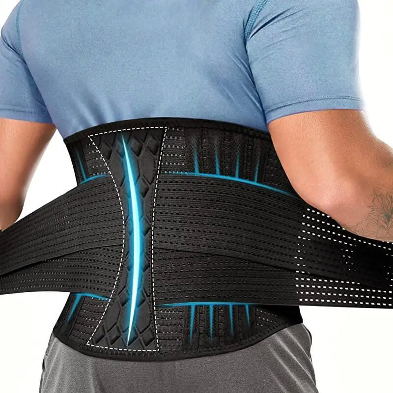Breathable Waist Trainer Gym Girdle Back Lumbar Support Belt with 8 Stays Adjustable Abdominal Binder for Man Women Lumbar Pad
