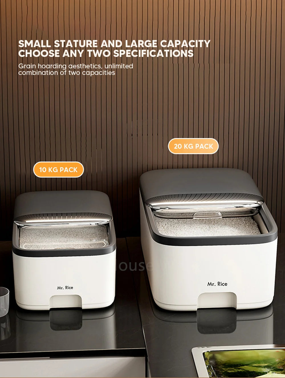 10KG Rice Storage Box Home with Lid Insect Proof Moisture Proof Rice Box Grain Sealed Jar Kitchen Container Storing Dry Grain