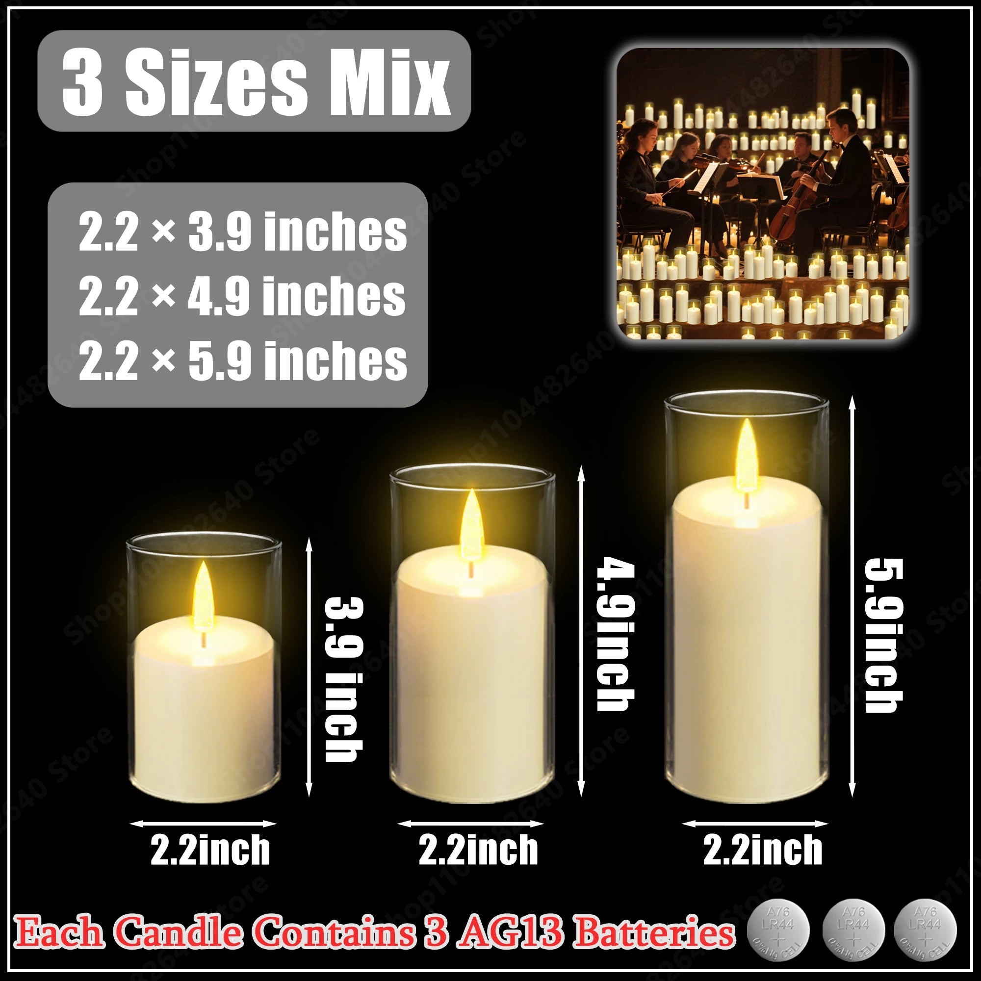 10-240Pcs LED Pillar Candles Wedding Flameless Candle with Battery Powered Flickering Candle Concert Birthday Party Table Decor
