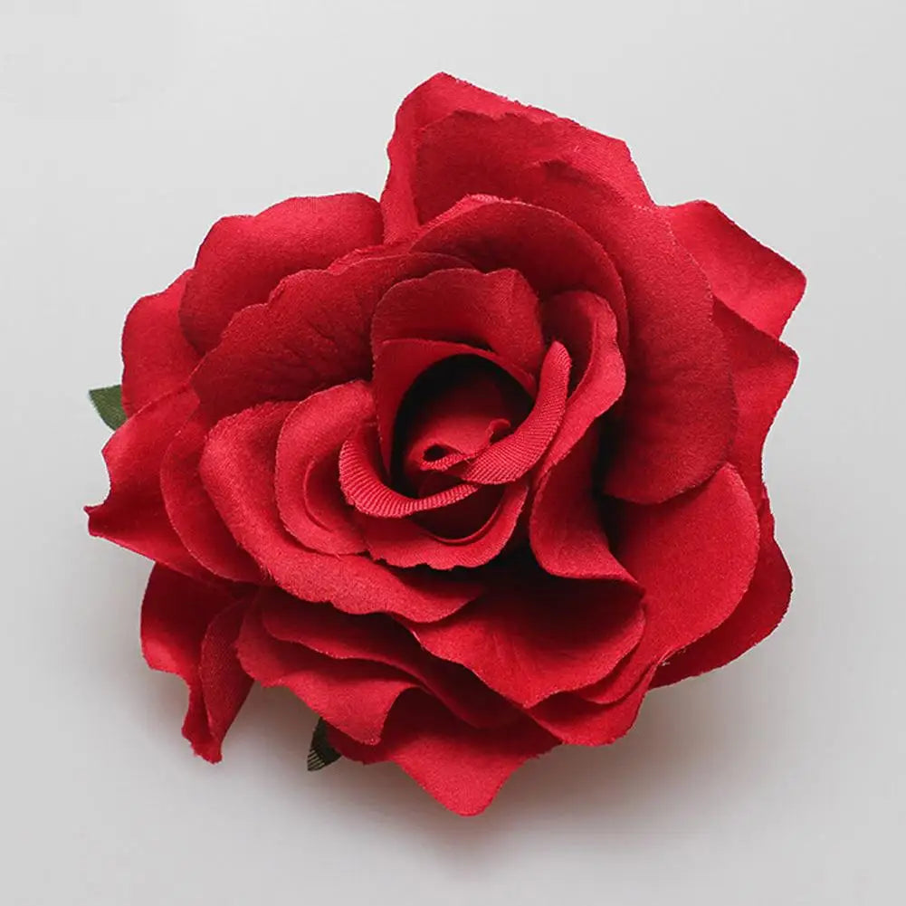Rose Flower Hair Clips For Women Girls Artificial Floral Barrette Red Pink Handmade Hairpin Wedding Bridal Hair Accessoies