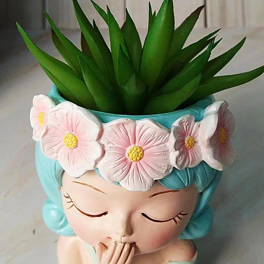 Flower Pots Face Planters Tabletop Decorative Decor Vase Statue Fairy Flowerpots For Cafe Kitchen Drawing Room Bedroom Office
