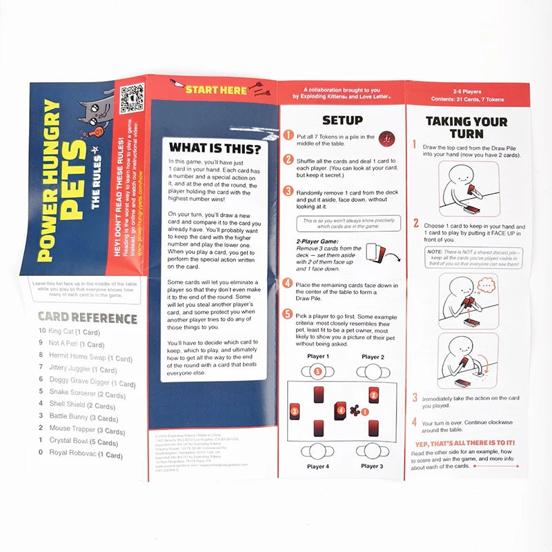 Power Hungry Pets Card Game Board Game Family Party Strategy Cards Games Party Card Challenging Strategy Game