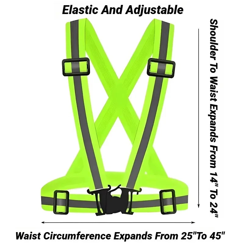 Reflective Safety Vests Lightweight Adjustable Elastic Vest Jacket Hi Vis Reflective Strips for Traffic Control Running Cycling