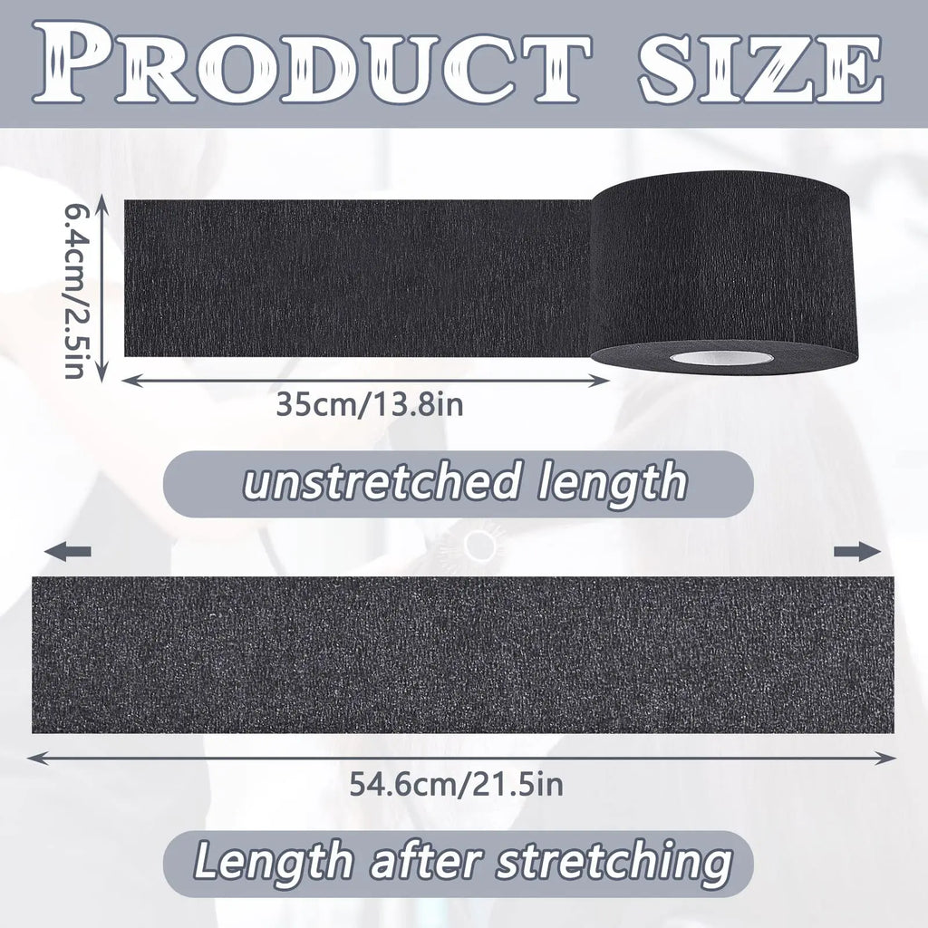 1 Roll Disposable Black Barber Neck Strips Barber Neck Paper Stretchy Strip Neck Edge Paper Haircut Styling Accessories