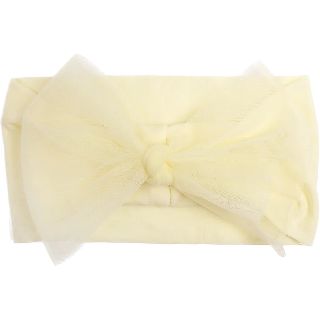 Pudcoco Baby Girls Headbands Soft Tulle Bow Head Wraps Fashion Hairbands for Newborn Infants 0-2T