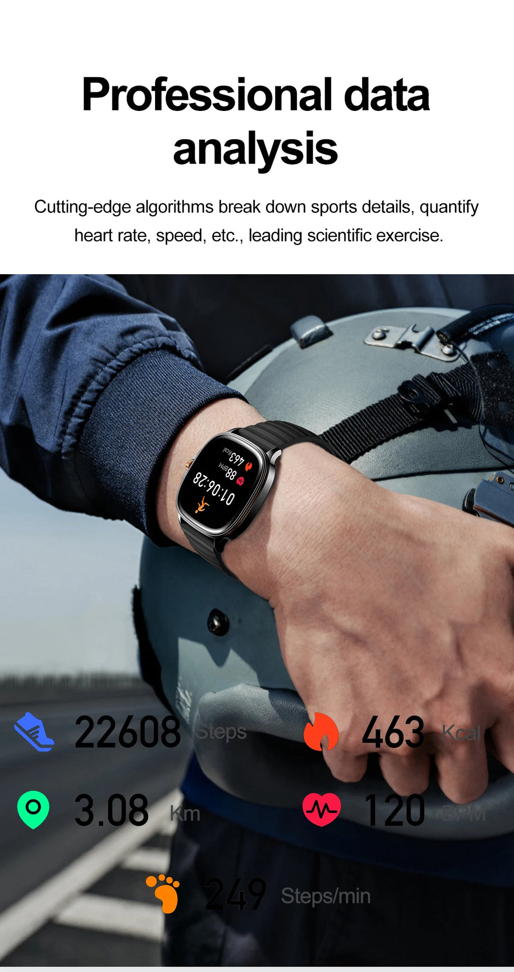 New Smart Watch 1.73" HD Screen NFC Voice Assistant Music Weather Sports Heart Rate High-precision Sensor Waterproof Smart Watch