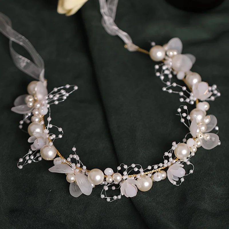 Bridal Flower Headband Crown Tiara For Women Bride Party Wedding Bridal Hair Accessories Jewelry Band Headband Tiara
