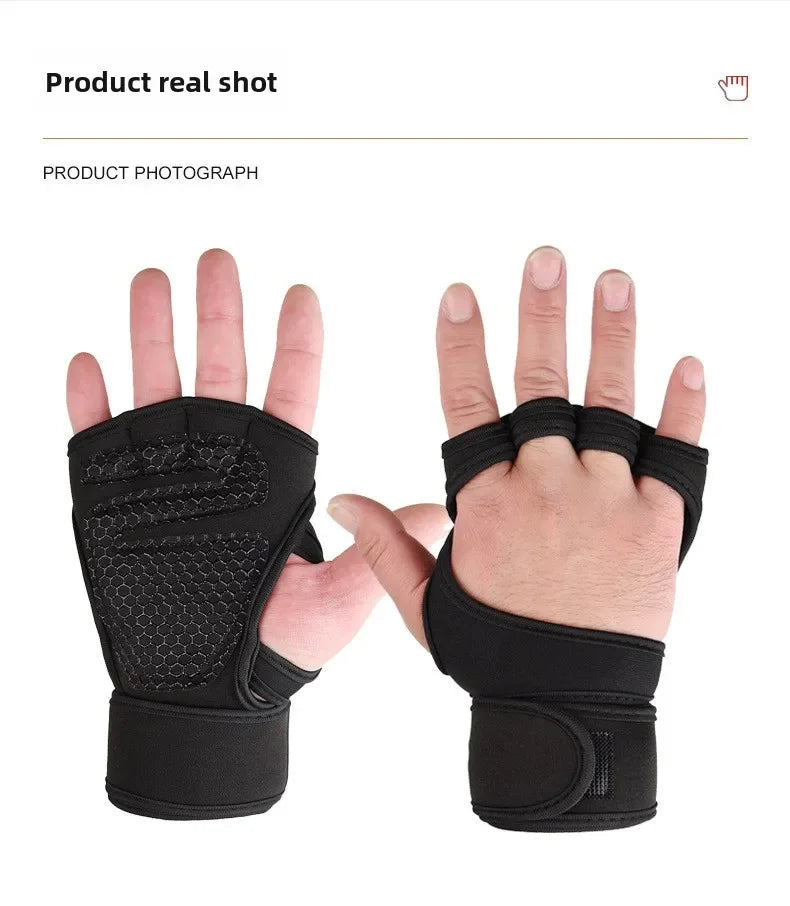 Weightlifting Training Gloves for Men Women Fitness Sports Body Building Gymnastics Gym Hand Wrist Palm Protector Gloves