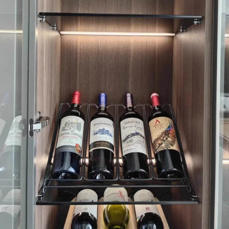 Light Luxury Creative Wine Rack,Home Wine Cabinet Decoration,Tilted Antirust Iron Wine Display Rack Glass Bottle Holders