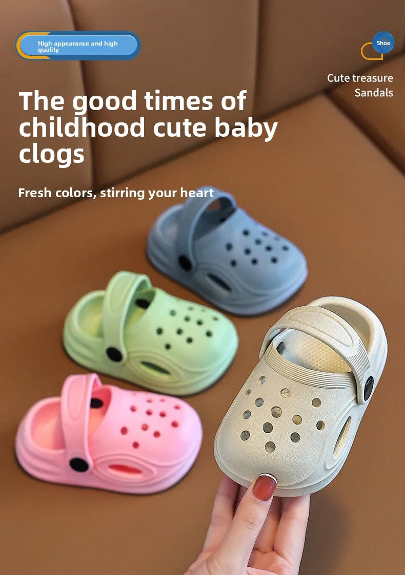 2026 Kids Sandals Hole Children's Shoes Slippers Soft Anti-Skid Simple DIY Design Hole Baby Shoes Sandy Beach For Boys Girls