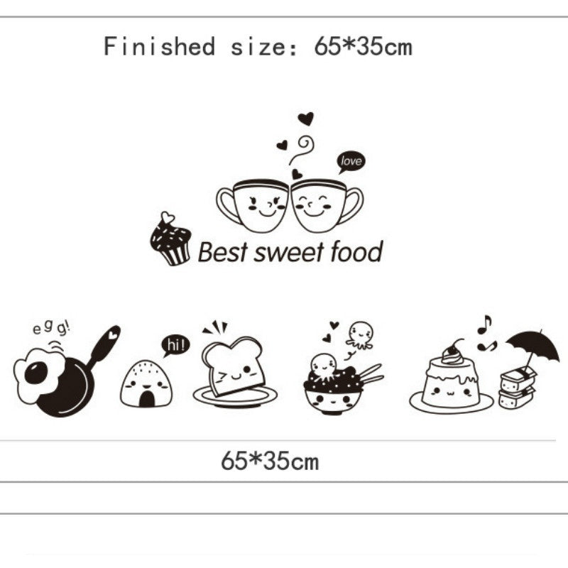 Kitchen Diy Coffee Sweet Food Wall Stickers Wall Art Decal Decoration Oven Dining Hall Wallpapers Decoration