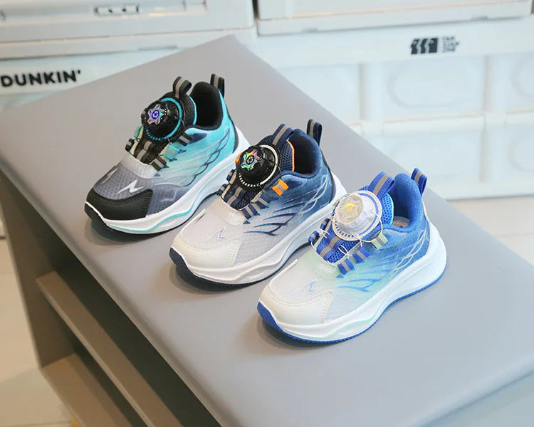Tenis Child Shoe Casual Sneaker for Boy Kid Shoe for Girl Rotating Buttons Running Shoe for Girl Soft Sole Mesh Braeathable Shoe
