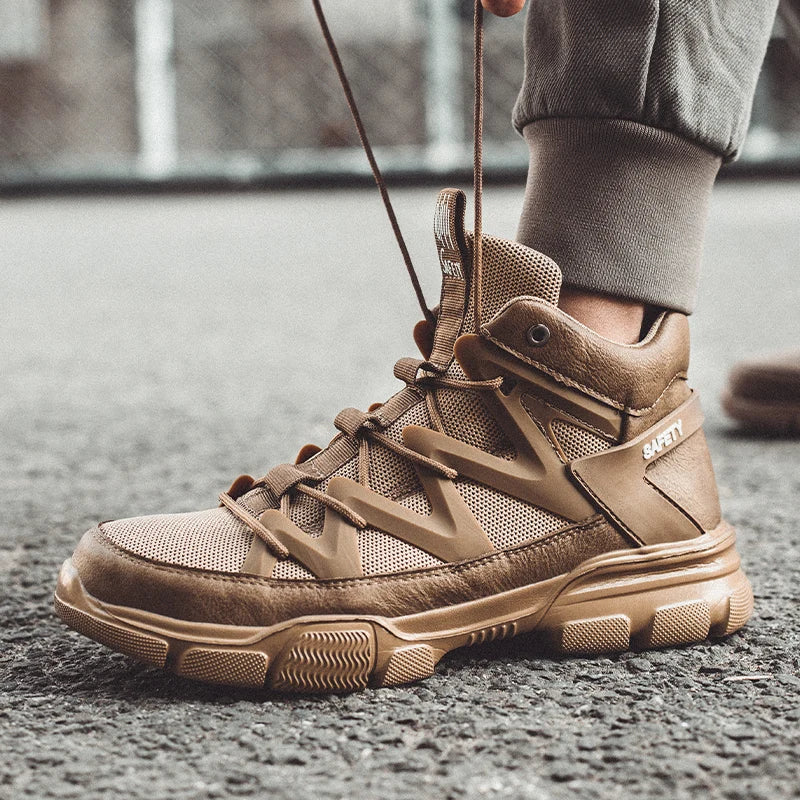 Work Safety Shoes Men's Safety Boots Anti-smash Work Shoes With  Plastic steel head Shoes Men Work Boots Anti-stab Safety Sneake