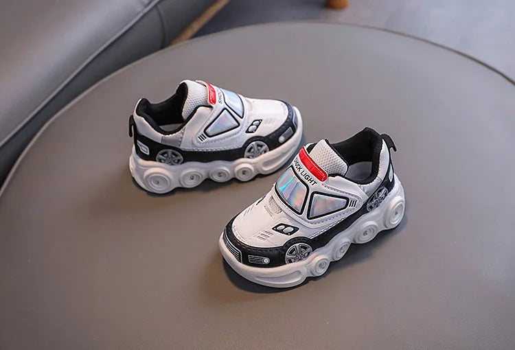 Autumn New Fashion Child Sneakers Versatile Car Cartoon Boy Shoes Comfort Thick Soled Luminous Casual Shoe Brand Sneakers Boy