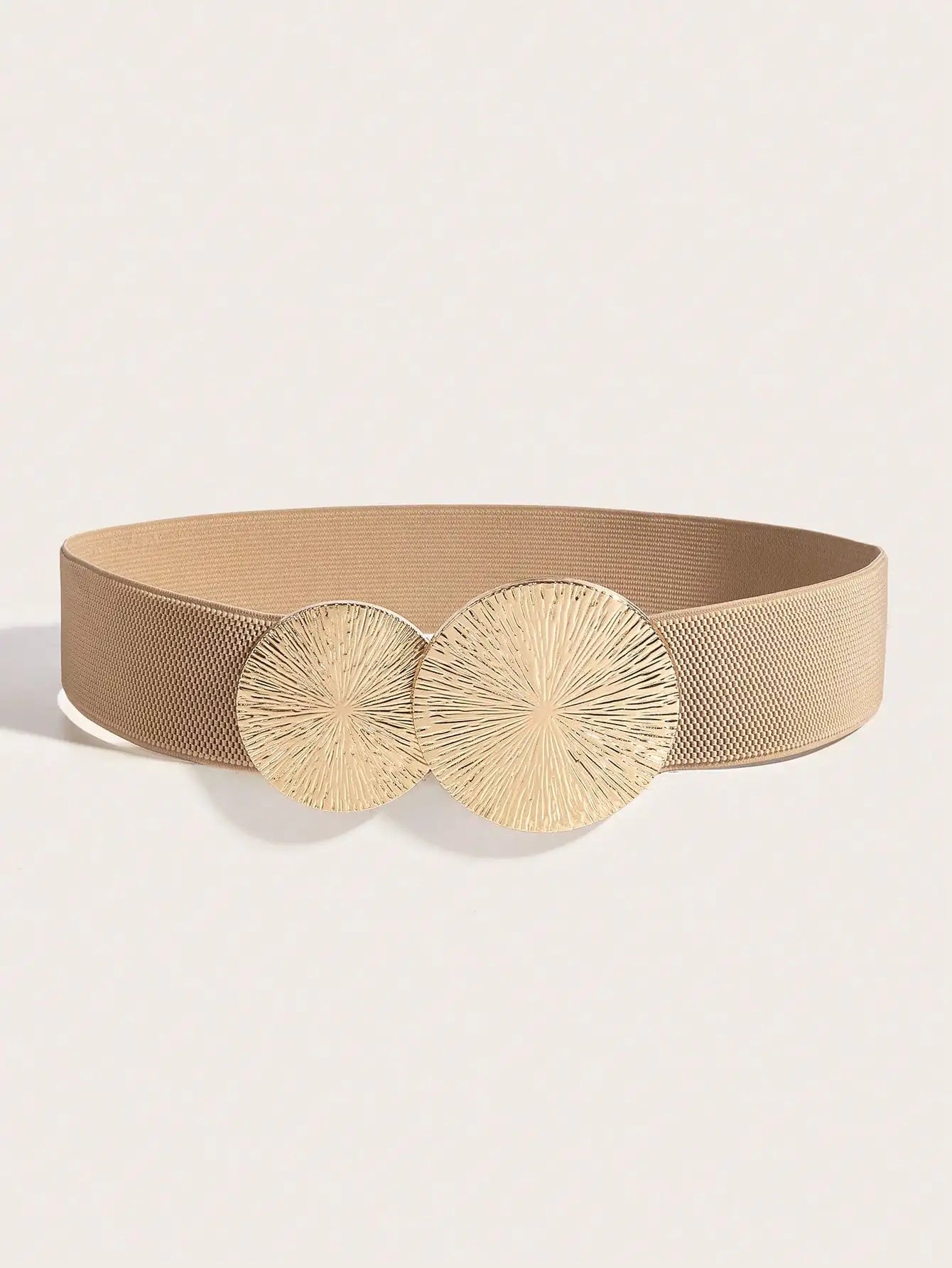 1 piece women's large and small round buckle elastic belt