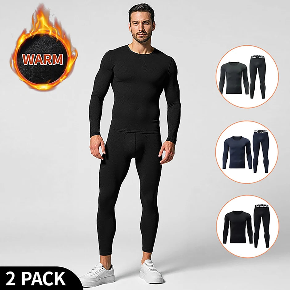 2-piece Autumn And Winter Solid Color Fashionable Casual Base Set Slim Fit Sports Fitness Long Sleeved Pants Warm Underwear Set