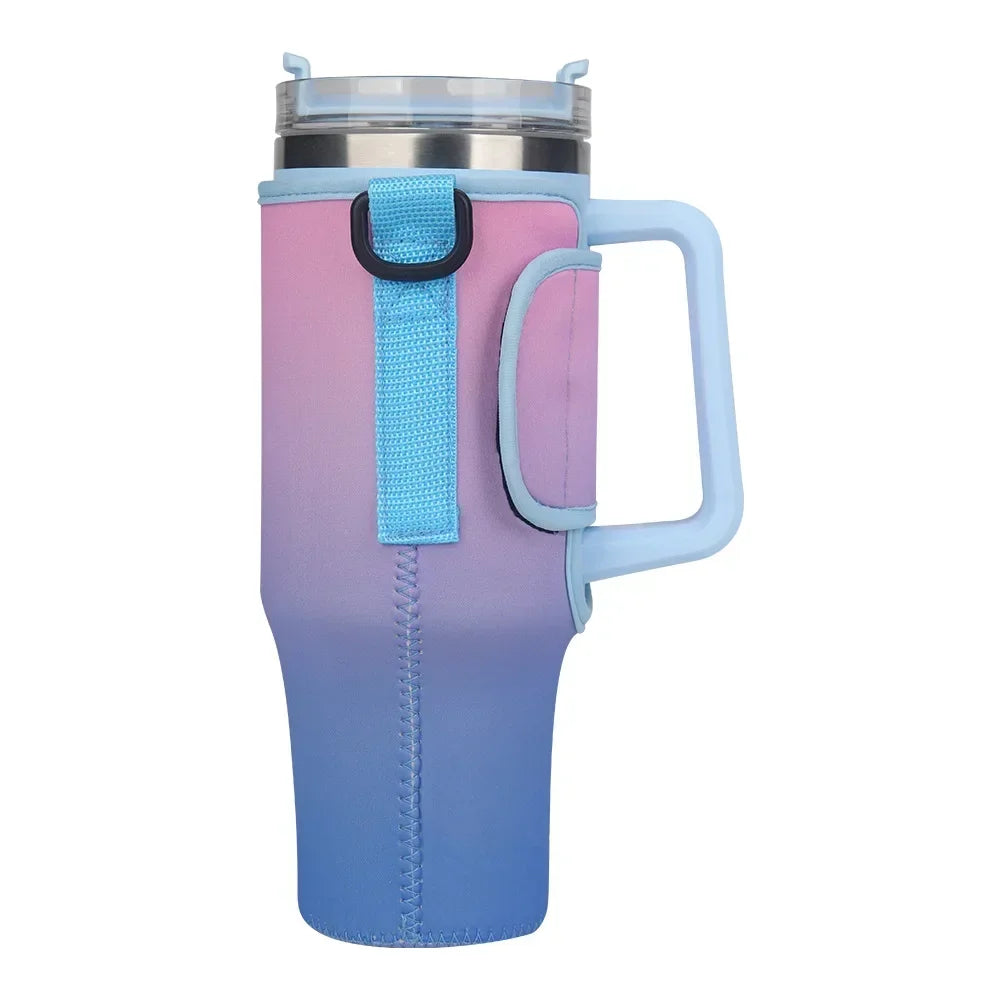 40oz Water Bottle Carrier Bag Pouch Cover for Thermos Water Bottle Holder Adjustable Shoulder Strap Mug Cover