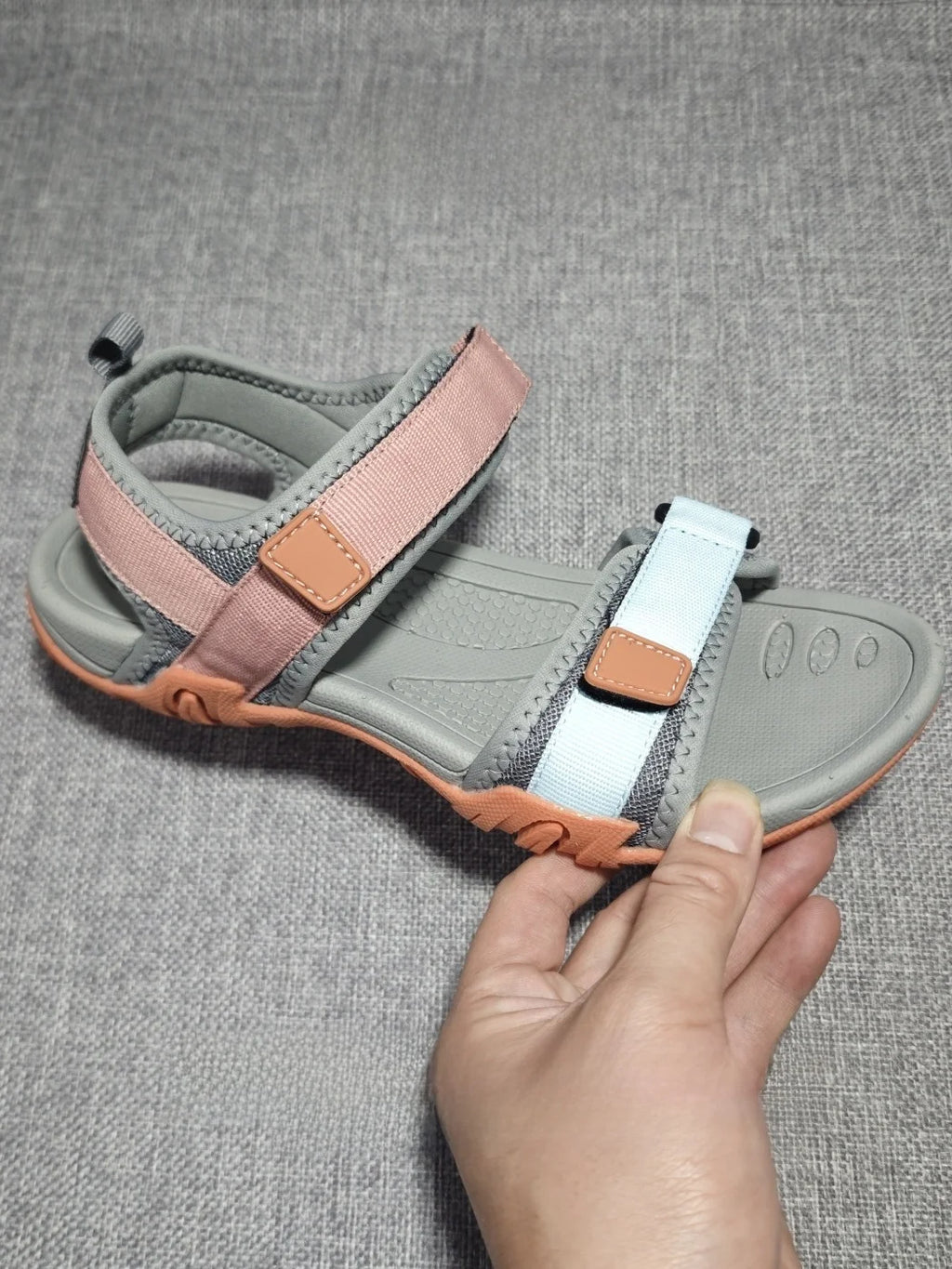 Summer Women's Sandals Shock Absorption Anti-slip Lightweight Comfortable Beach Travel Sandals Flat Bottom Slip-On Casual Loa...