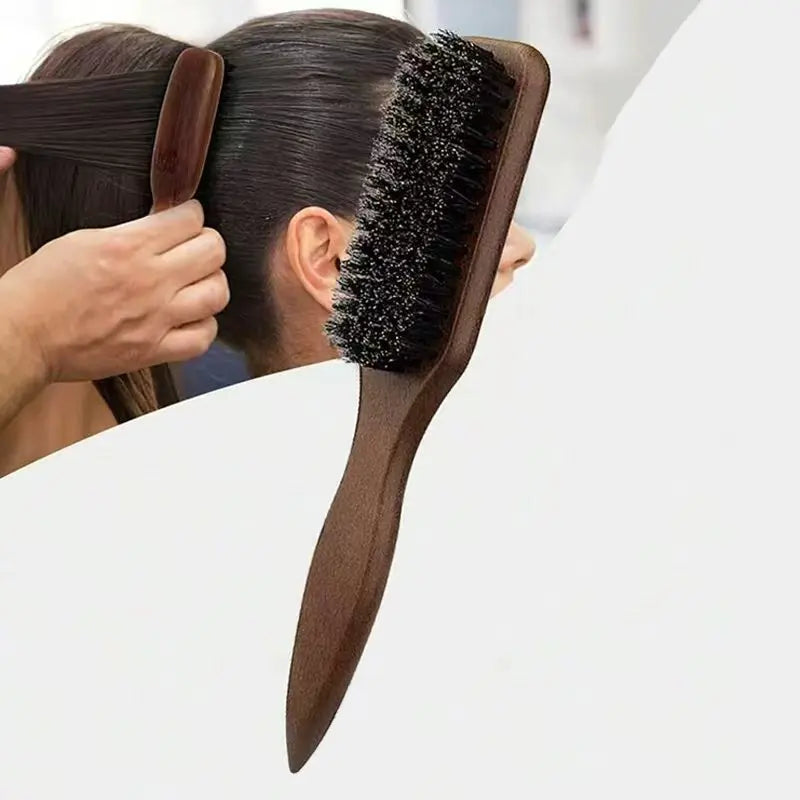 Boar Bristle Hair Brush (Unisex) - Fragrance-Free Professional Barber Styling Bristle Brush, Suitable for Thick/Fine Hair