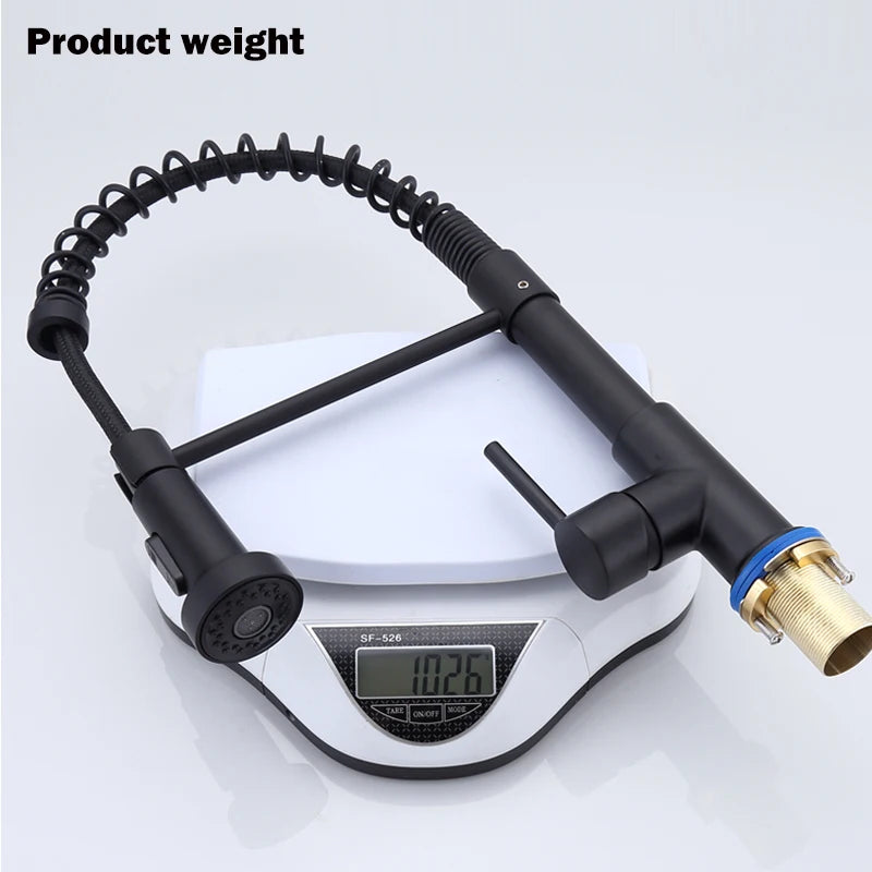Kitchen Pull Down Spring Sink Faucet 360 Rotation Hot Cold Mixer Tap