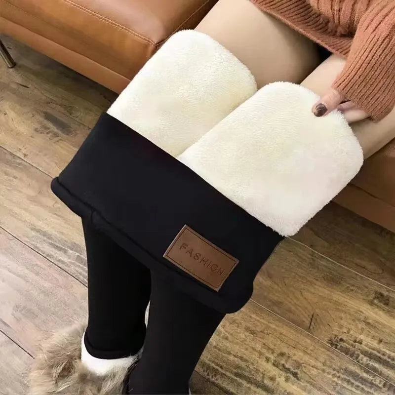 Winter Leggings Women Thick Warm Fleece Pants Simplicity Fashion Thermal Legging Slim Black Elastic High Waist Solid Leggings