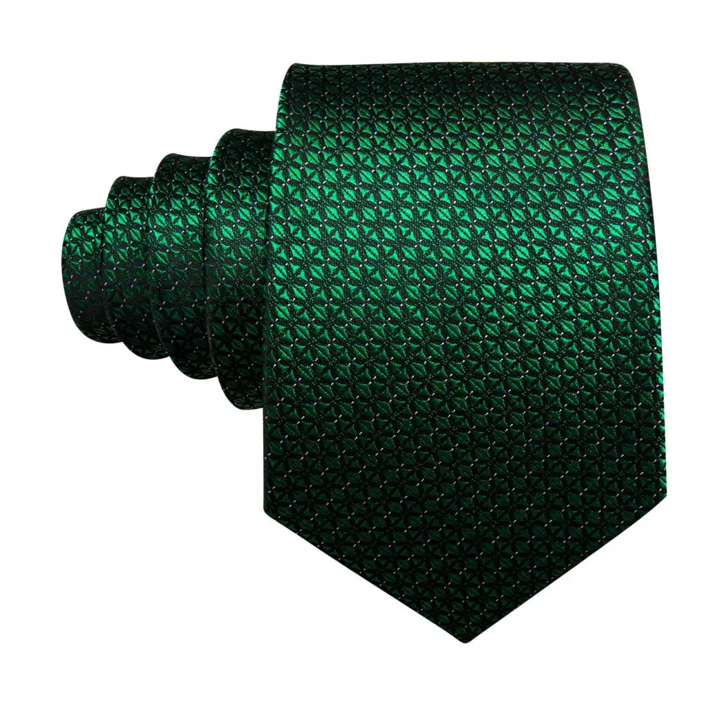 Barry.Wang Green Mint Teal Men Tie Hanky Cufflinks Set Jacquard Olive Sage Lawn Cyan Necktie for Male Wedding Business Gift