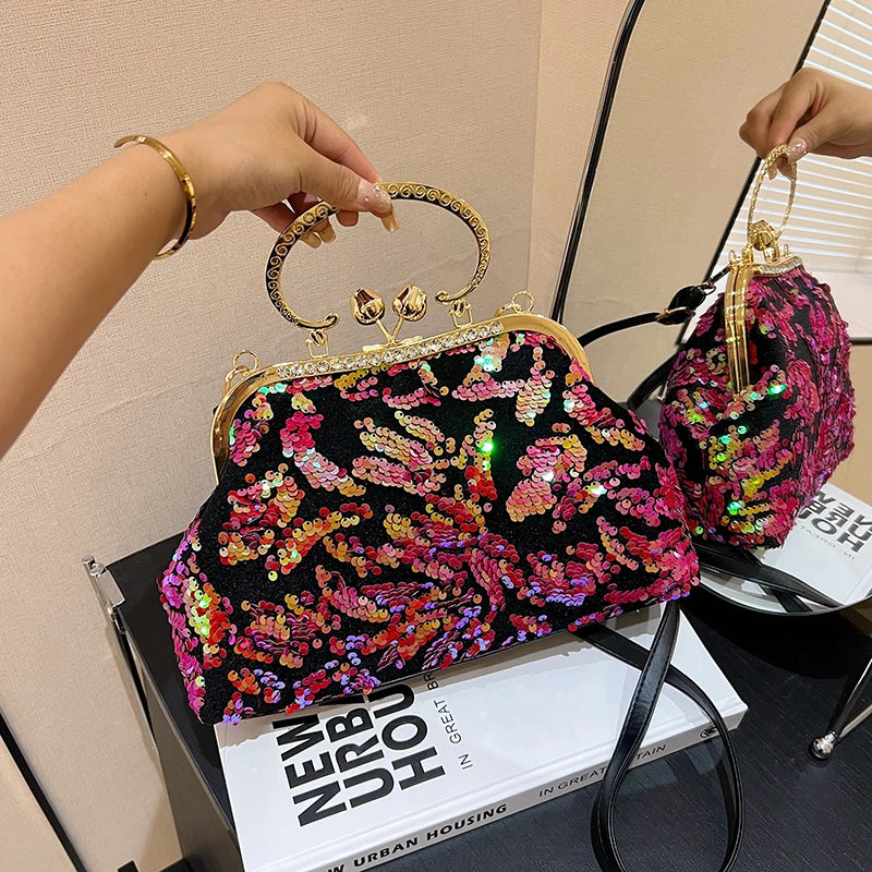 Fashion Paillette Evening Bag Women Glittering Clutch Purse Handbag Designer Luxury Wallets Party Female Shoulder Crossbody Bag