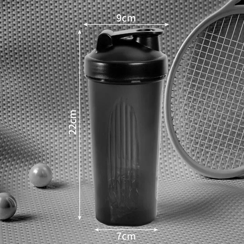 600ml Portable Protein Powder Shaker Bottle Leak Proof Water Bottle for Gym Fitness Training Sport Shaker Mixing Cup with Scale