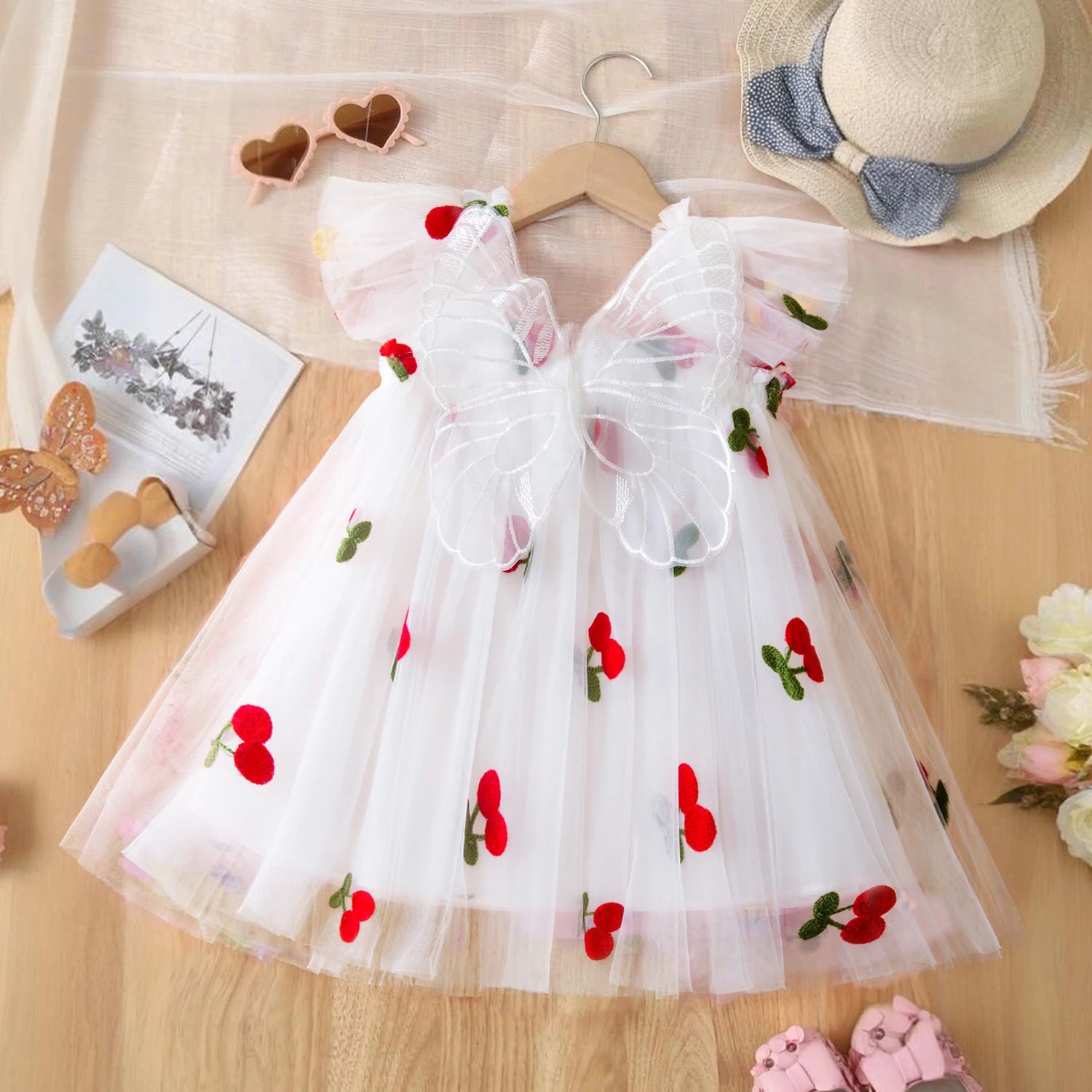 Toddler Girls Princess Dress Children Rainbow Sleeveless Tulle Dress Summer New Baby Birthday Party Vestido Sweet Casual Clothes