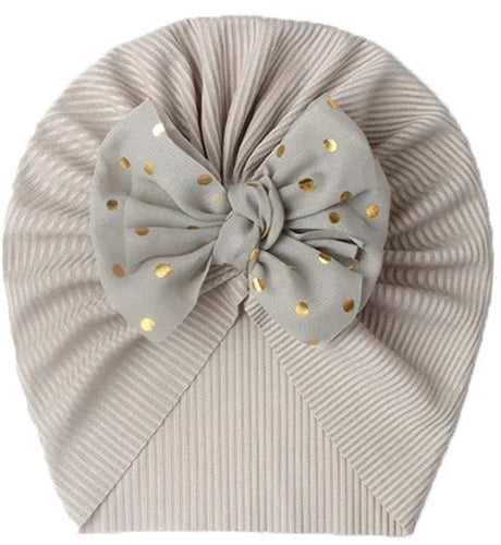 Cute Bow Baby Turban Hat Soft Elastic Kids Beanie Spring Summer Breathable Solid Color Baby Girl Bonnet Hats for Newborn Infant