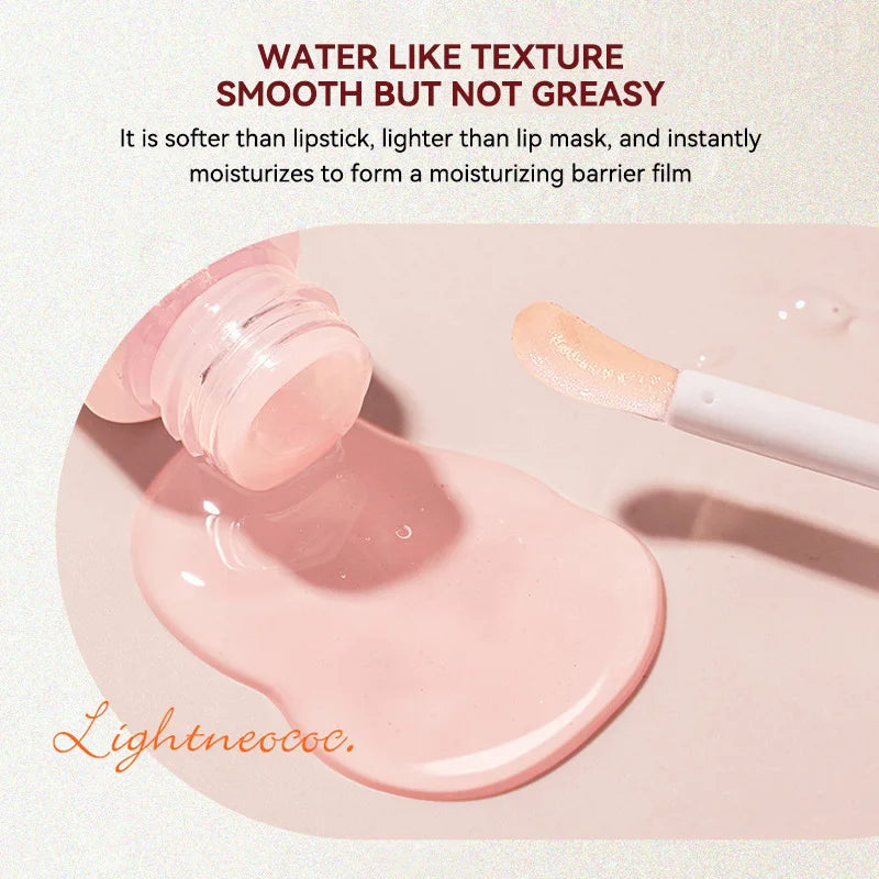 Peach Milk Honey Lip Oil Relieves Dry Moisturizing Lip Gloss Fades Lip Lines Water Light Lips Big Brush Head Cute